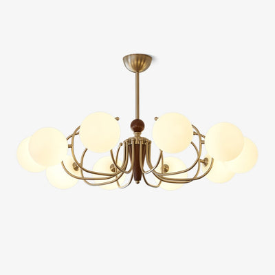 Orvynia Elegance Classic Grove Wood Glass Chandelier