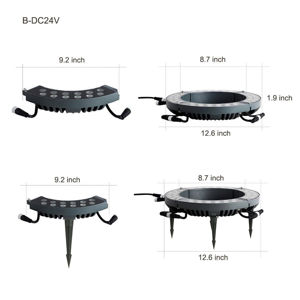 Ivor Solid Landscape Upwards Glass Outdoor Tree-Mounted Light