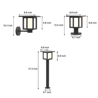 Freea Vintage Wide Top LED Glass Outdoor Post Lights