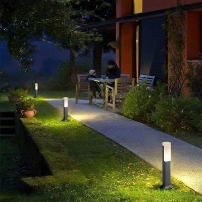 Brina Sleek Cuboid Bollard Waterproof Metal Outdoor Lights