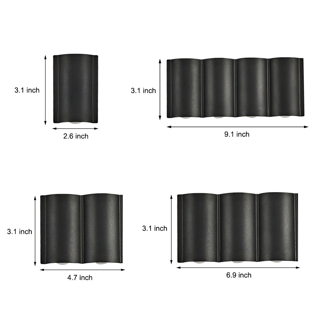 Rufus Creative Wave Arc LED Aluminum Outdoor Wall Lights