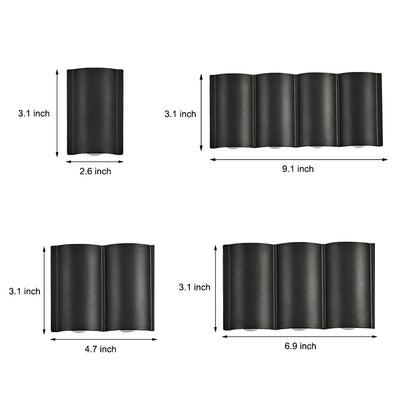 Rufus Creative Wave Arc LED Aluminum Outdoor Wall Lights