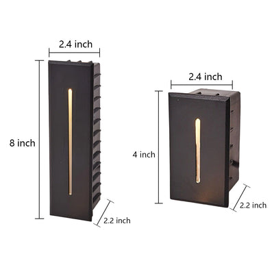 Kingly Industrial Rectangle Stair Aluminum Outdoor Wall Lights