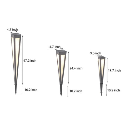 Migh RGB Square Top Conical Aluminum Outdoor Lawn Light