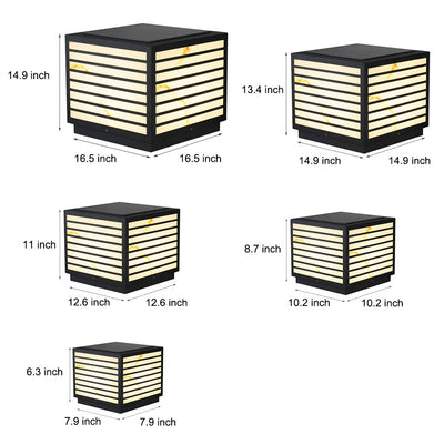 Butterf Square LED Modern Steel Outdoor Deck Post Pillar Light