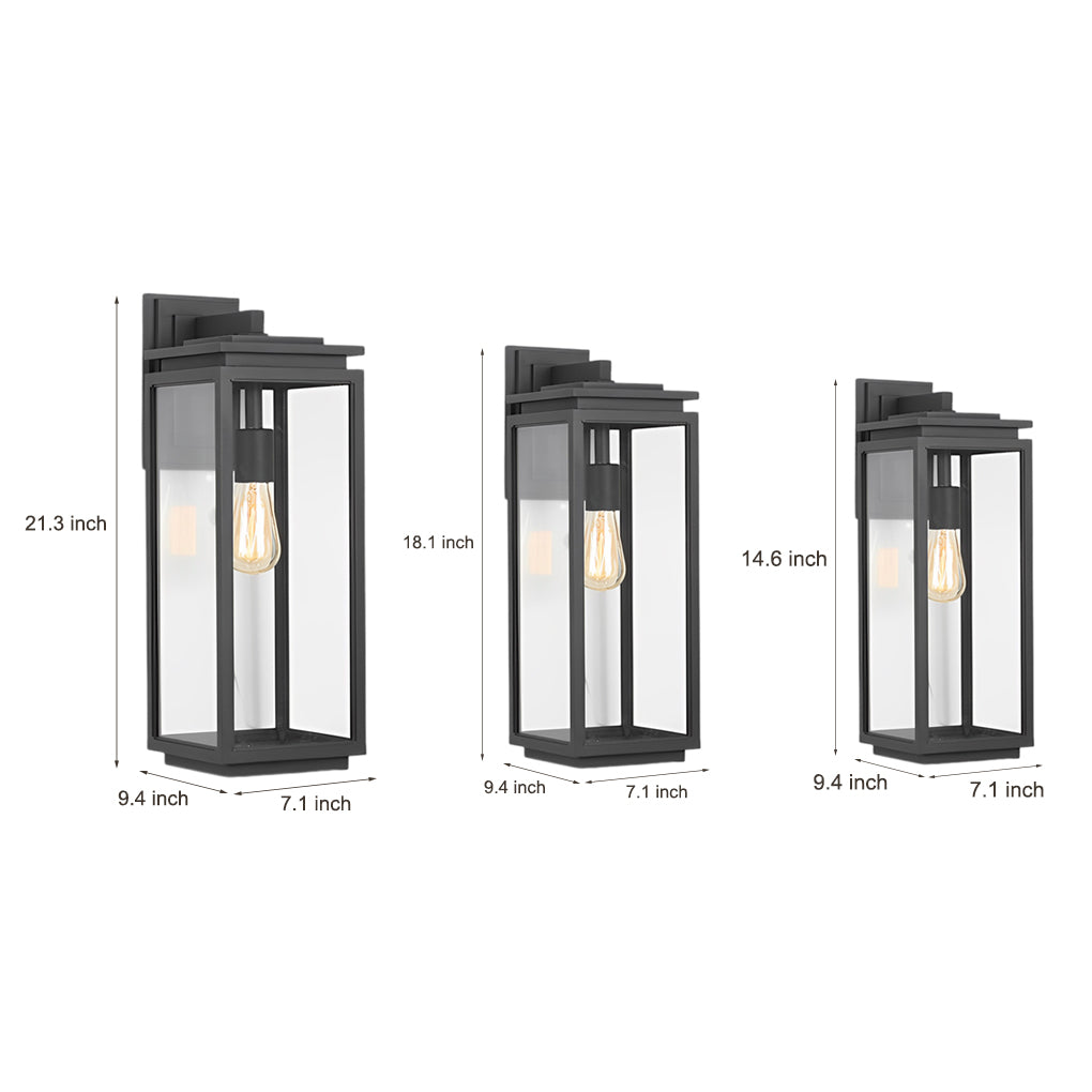 Jophine Rectangular Industrial Glass Outdoor Wall Lamp