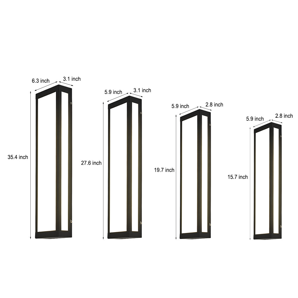 Wealy Rectangular LED Modern Iron Outdoor Exterior Light Wall Lamp