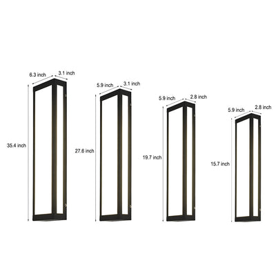 Wealy Rectangular LED Modern Iron Outdoor Exterior Light Wall Lamp