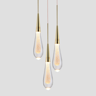 Kristy Modern Designer Teardrop Crystal Pendant Light - Neutral Decor