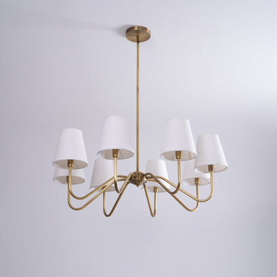 Viraean Vintage Industrial Brass Fabric Chandelier