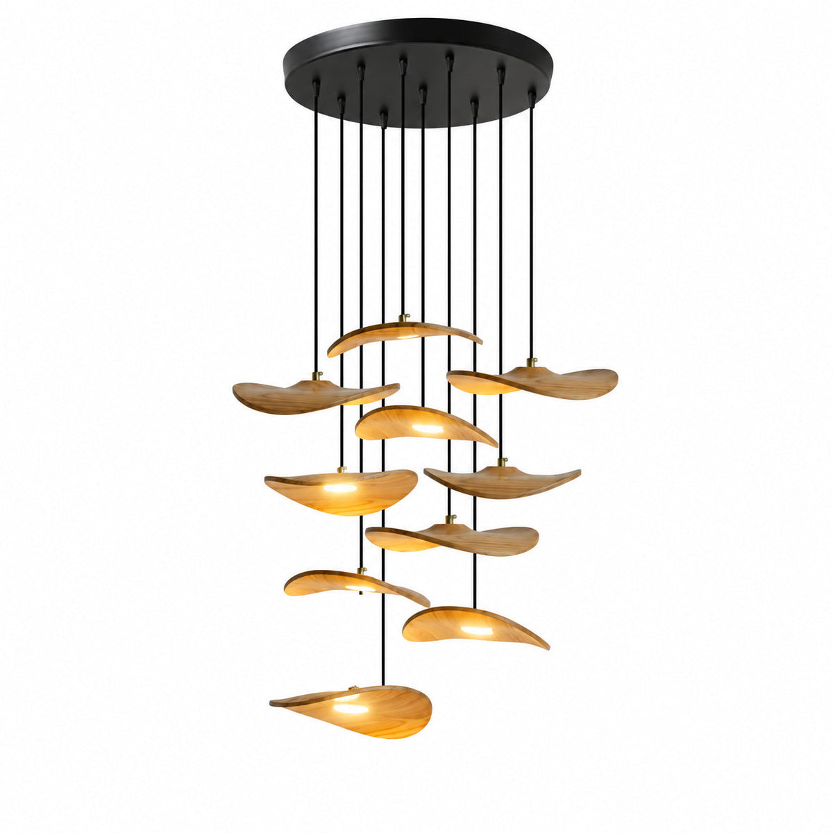 Lowenstone Wood Blade Chandelier
