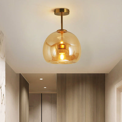 Arisha Modern Dome Glass Semi-Flush Mount Ceiling Light Pendant Light - Neutral Decor