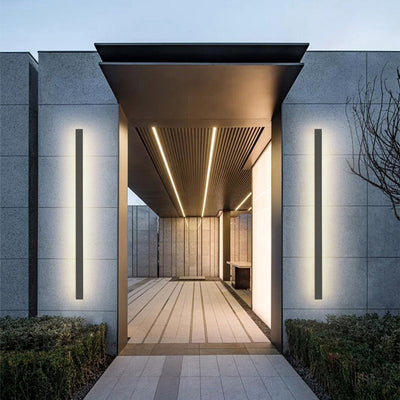 Arisha Sleek Minimalist Rimless Linear Outdoor Wall Light - Neutral Decor