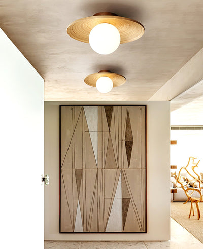 Ivoris Ceiling Light Soluna Wood Orbital