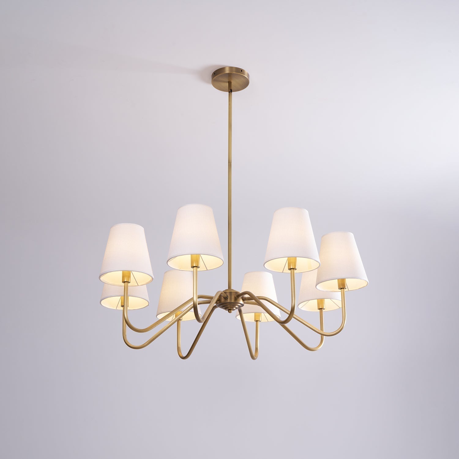 Viraean Vintage Industrial Brass Fabric Chandelier