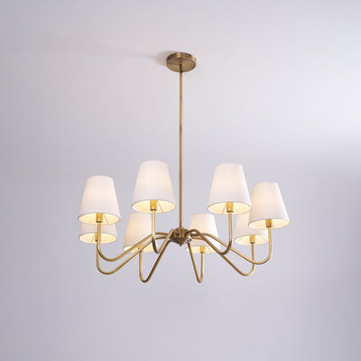 Viraean Vintage Industrial Brass Fabric Chandelier