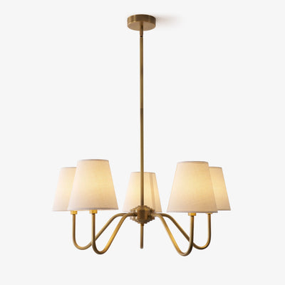 Viraean Vintage Industrial Brass Fabric Chandelier
