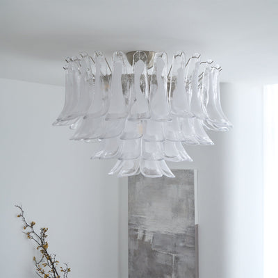 Celenira Ceiling Lamp Clear Glass Wave Layered Elegant