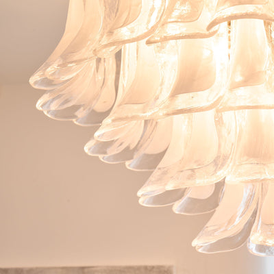 Celenira Ceiling Lamp Clear Glass Wave Layered Elegant