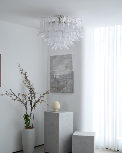 Celenira Ceiling Lamp Clear Glass Wave Layered Elegant