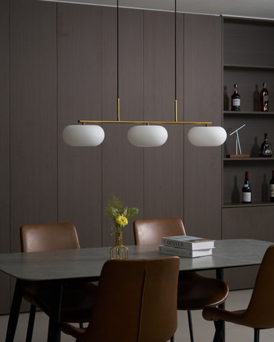 Lustra Pendant Lamp 3-Light Globe Shaped Linear - Neutral Decor