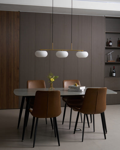 Lustra Pendant Lamp 3-Light Globe Shaped Linear - Neutral Decor