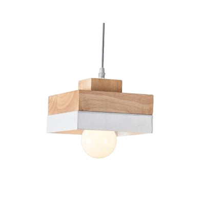 Valentina Modern Square Round Pendant Light Wood Living Room - Neutral Decor