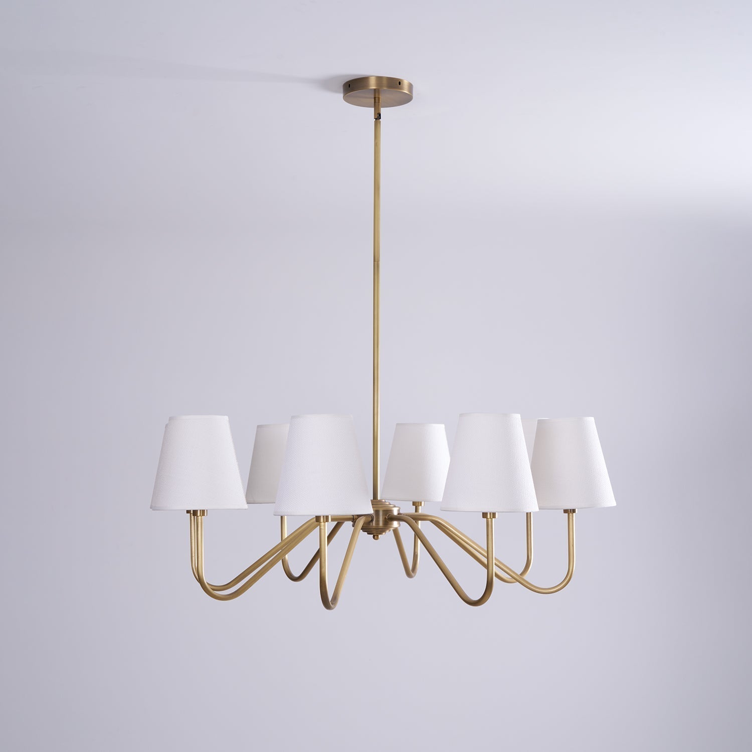 Viraean Vintage Industrial Brass Fabric Chandelier