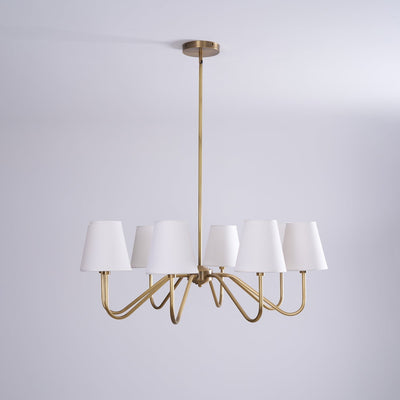 Viraean Vintage Industrial Brass Fabric Chandelier