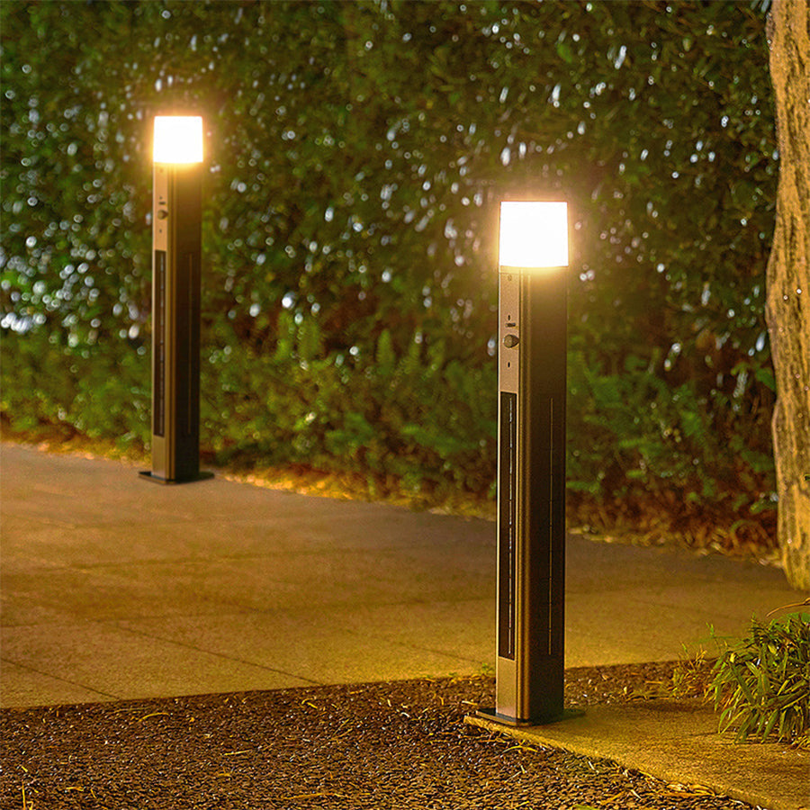 Seaan Sensor Torchiere Aluminum Outdoor Floor Lamp