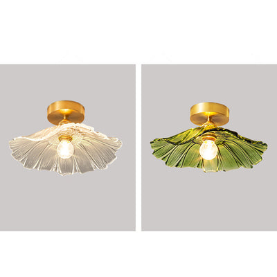 Arisha Art Deco Flower Glass Flush Mount Ceiling Light - Neutral Decor