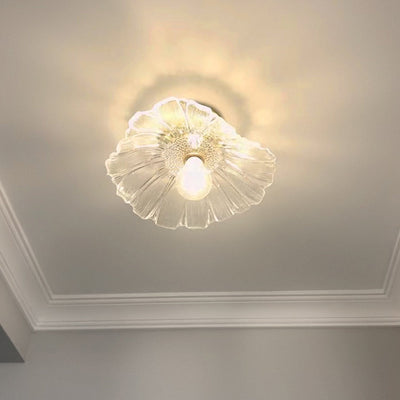 Arisha Art Deco Flower Glass Flush Mount Ceiling Light - Neutral Decor