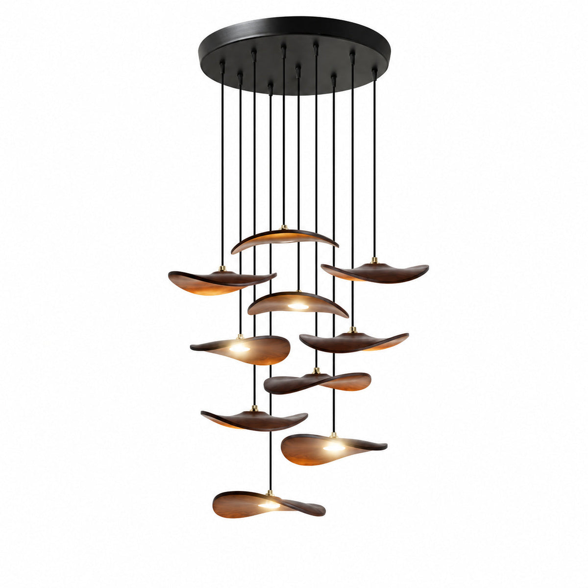 Lowenstone Wood Blade Chandelier