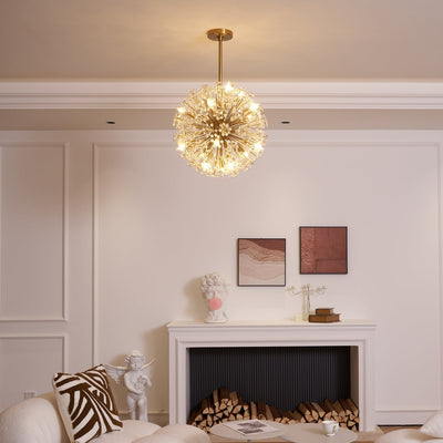 Zene Chandelier Dickinson Gold Crystal Starburst