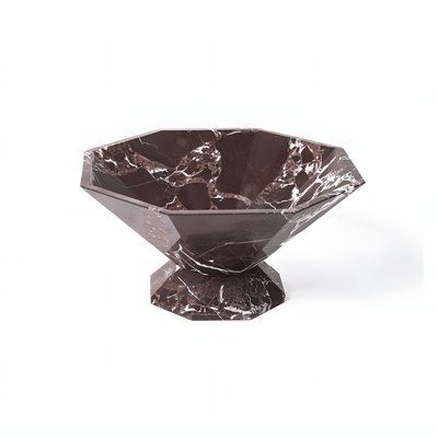 Selinel Facet Marble Pedestal Bowl