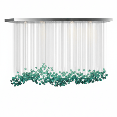 Polychrome Mineral Quartz Cascade Chandelier
