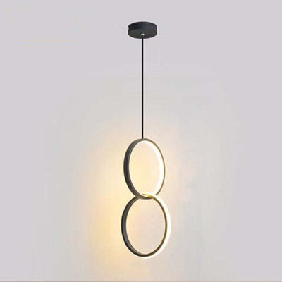 Arisha Modern Minimalist LED Hanging Pendant Lights Black White Bedroom - Neutral Decor