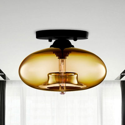 Arisha Industrial Art Deco Globe Flush Mount Ceiling Light Living Room - Neutral Decor