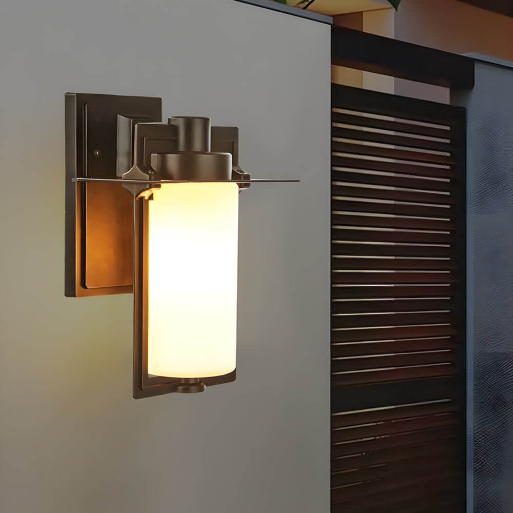 Kane Unique Glass Aluminum Outdoor Wall Lantern Sconce