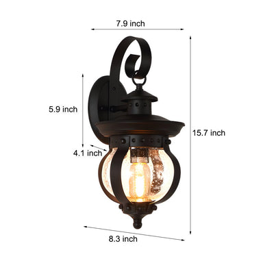 Duncan Seeded Globe Glass Outdoor Wall Lantern