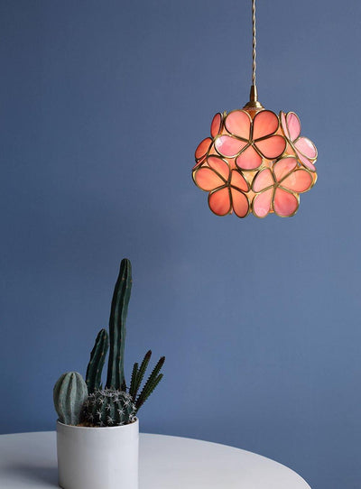 Velelise Pendant Lamp Glass Petal Shaped Kitchen