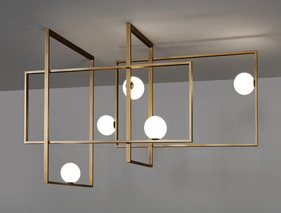 Veliiel Chandelier Mondrian Glass Brass Geometric Modern