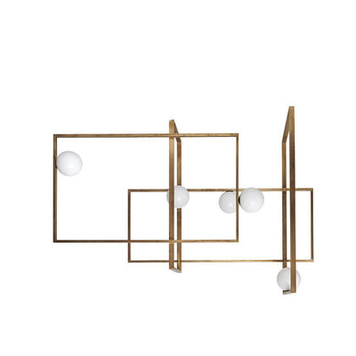 Veliiel Chandelier Mondrian Glass Brass Geometric Modern