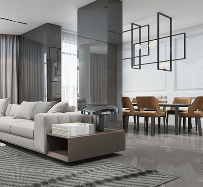Veliiel Chandelier Mondrian Glass Brass Geometric Modern