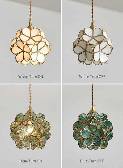 Velelise Pendant Lamp Glass Petal Shaped Kitchen