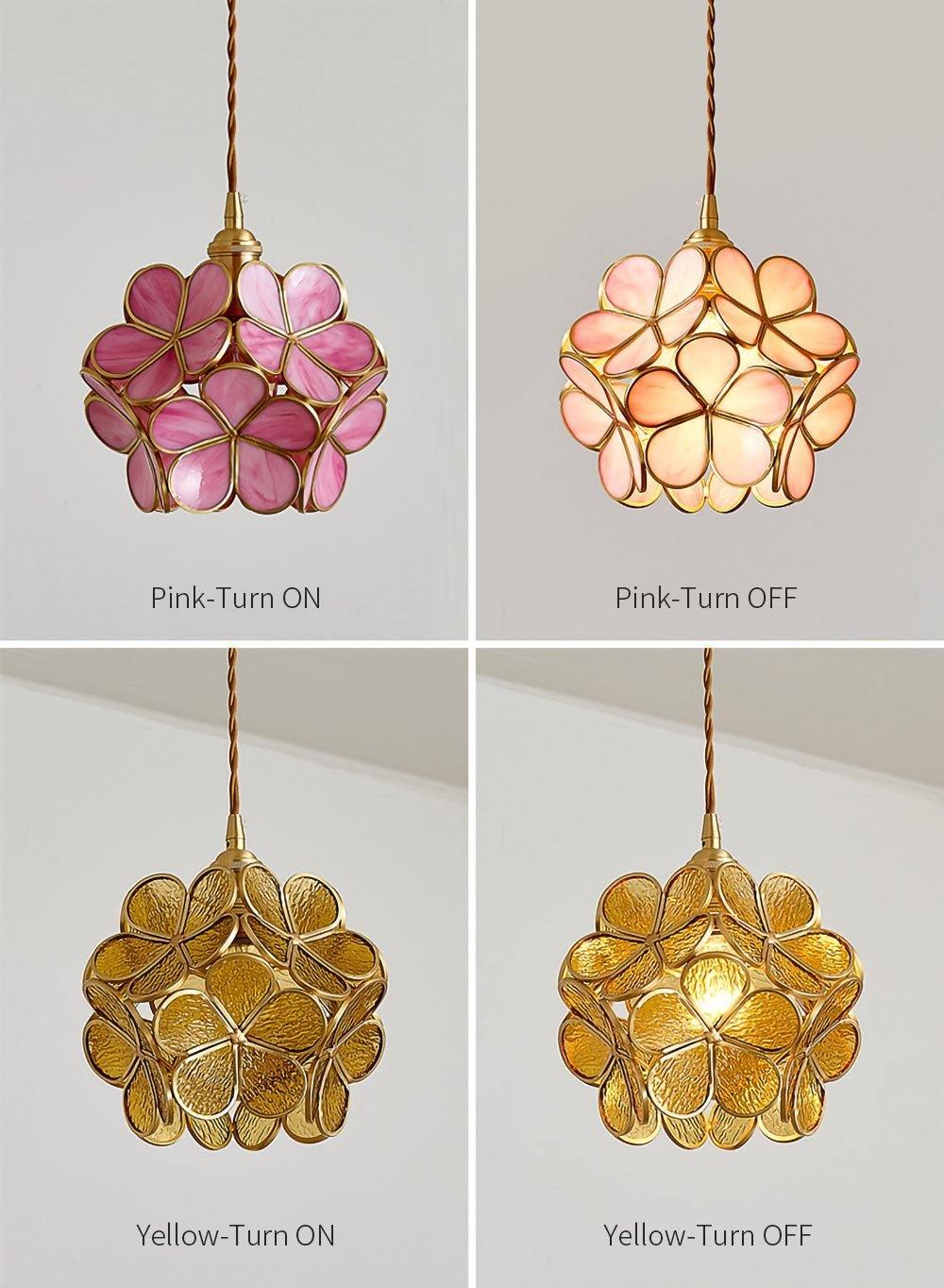 Velelise Pendant Lamp Glass Petal Shaped Kitchen