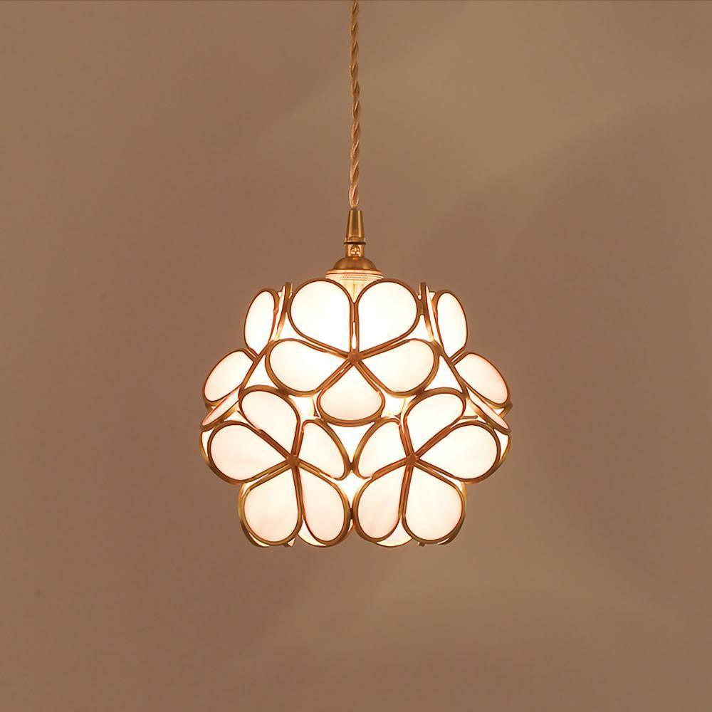Velelise Pendant Lamp Glass Petal Shaped Kitchen