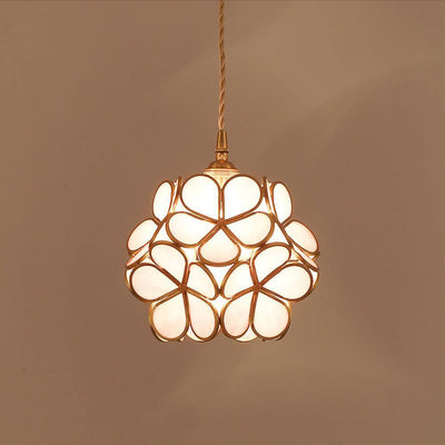 Velelise Pendant Lamp Glass Petal Shaped Kitchen
