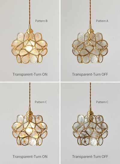 Velelise Pendant Lamp Glass Petal Shaped Kitchen