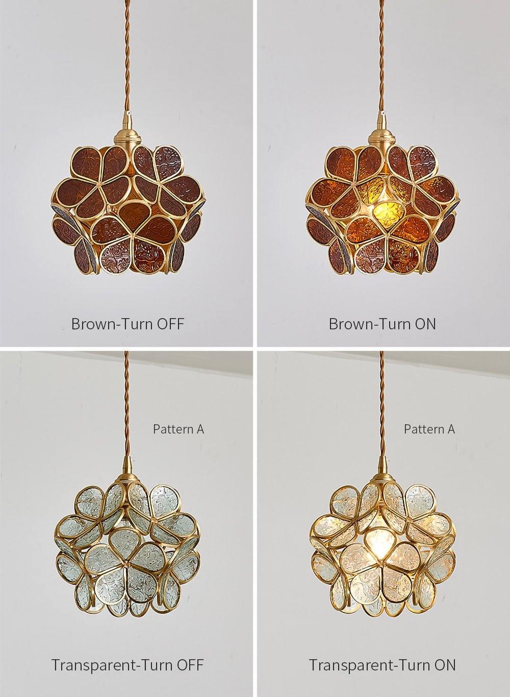 Velelise Pendant Lamp Glass Petal Shaped Kitchen
